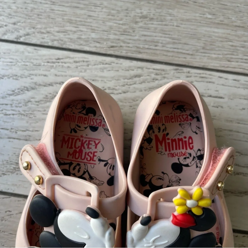 Mini Melissa Pink Kids Dress Shoes with Mickey & Minnie
